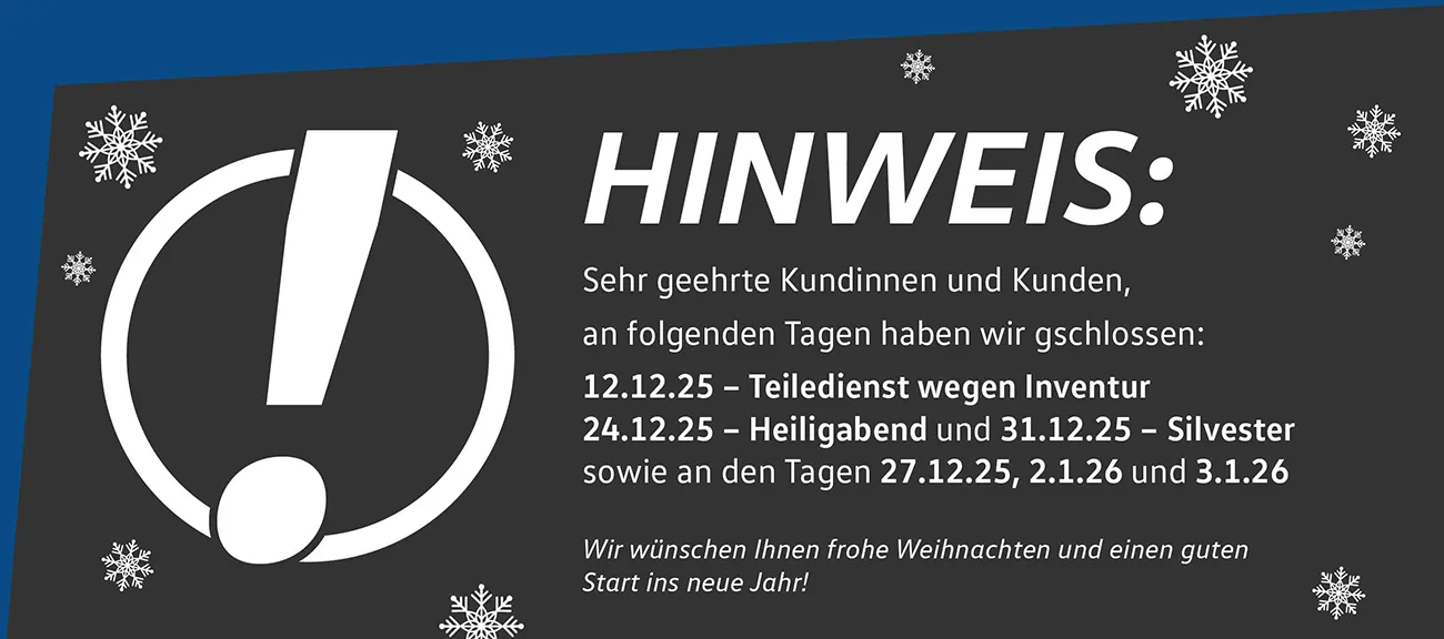 Slider Öffnungszeiten Weihnachten 2025